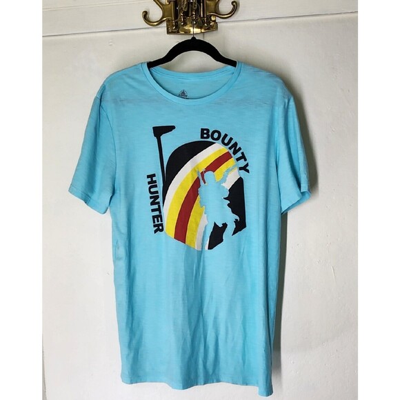 Star Wars Boba Fett T-Shirt Mandalorian Blue Men's Size M Bounty Hunter Retro - Picture 1 of 6